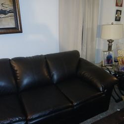 Sofa And Love Seat With 2 Glass End Tables 