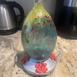 Glass Hummingbird Feeder 