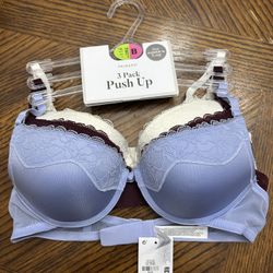 NWT Primark Women's 3 Pack Push Up Bras Size 34B
