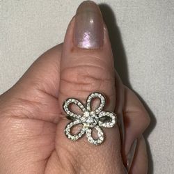 Moissanite Flower Ring