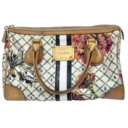 L.A.M.B. by Gwen Stefani Satchel Handbag Marigold Floral Print White Brown