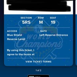 Dodger game 6/13 Reserve row m Seats 19-20