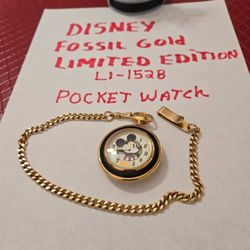 Collectable  Disney Limited Edition Gold Pocket Watch