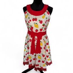 Sourpuss Retro Red and White Fruit Print Dress Size Large