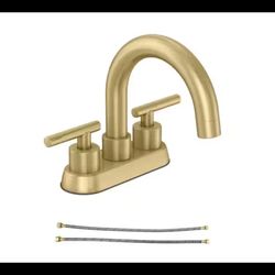 Glacier Bay Cartway 4" Centerset 2-Handle High-Arc Bathroom Faucet - Matte Gold