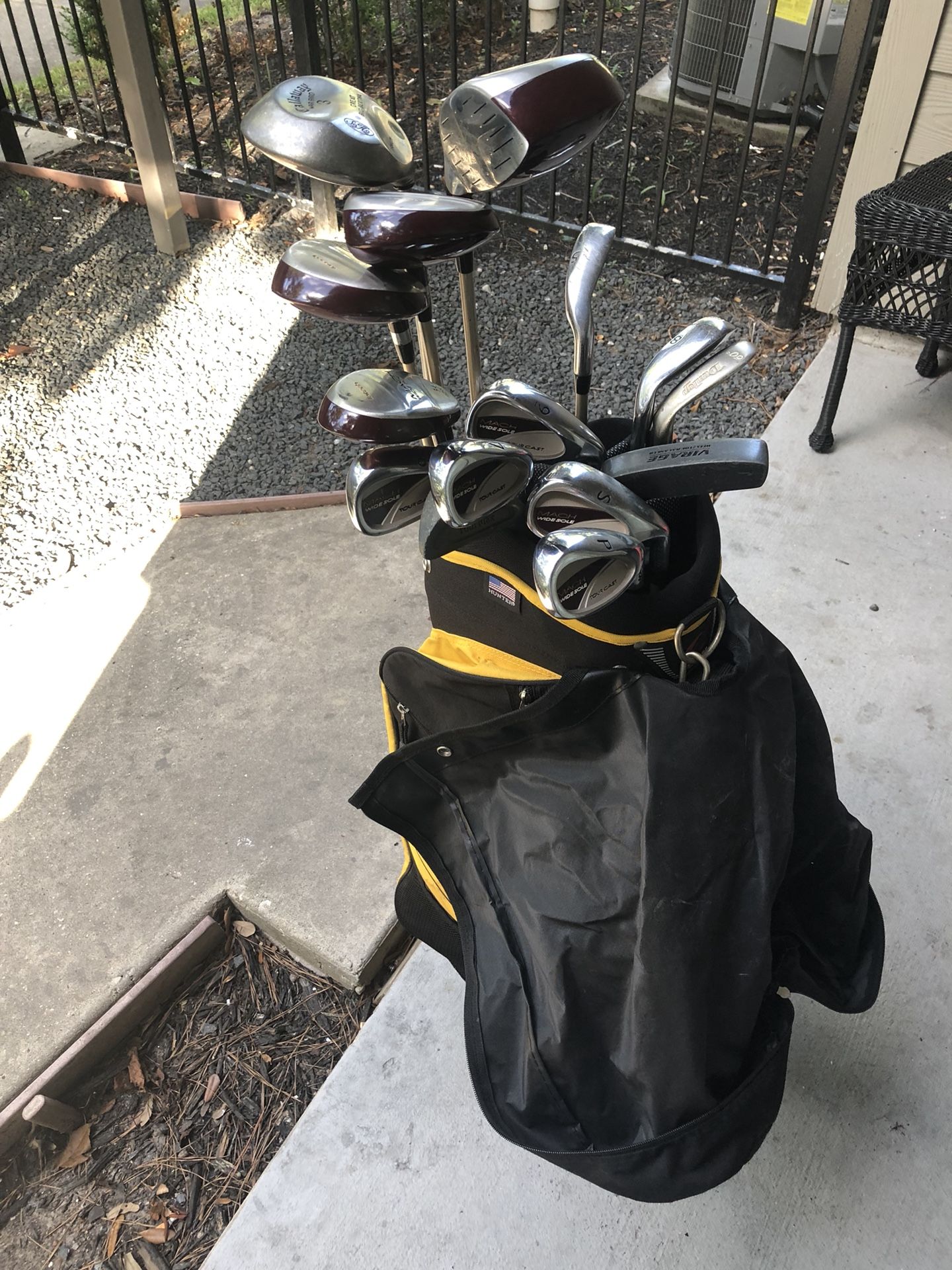 Intech Mach wide sole irons with Mach 360 driver golf clubs