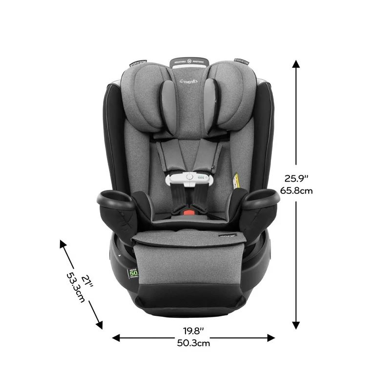 Evenflo Gold Revolve360 Extend All-in-One Rotational Car Seat with SensorSafe, Moonstone, Gray