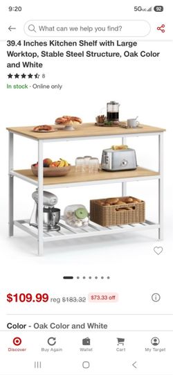 39.4 Inch Kitchen Shelf with Steel Frame