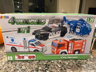 Joyin 4 Vehicles in 1 City Heroes Toy Set