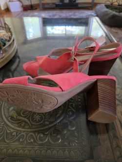 Nine West Pink Block Heel Sandals