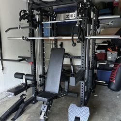 Smith Machine 400 | Adjustable Bench | 245lb Cast Iron Olympic Weights | 7ft Olympic Bar | Fitness | Gym Equipment | FREE DELIVERY/INSTALLATION 🚚 🛠️