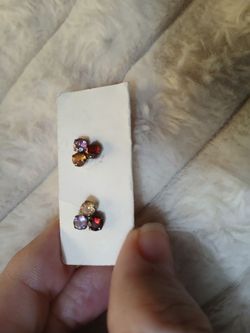 Sterling silver earrings with gemstones