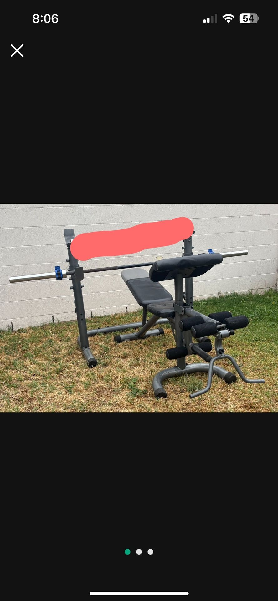 Bench press, Weight Each, Barbells (no Weights)