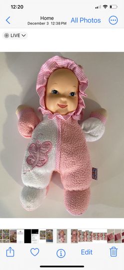 Goldberger Fuzzy Fleece Baby Doll with Butterfly (Retired)
