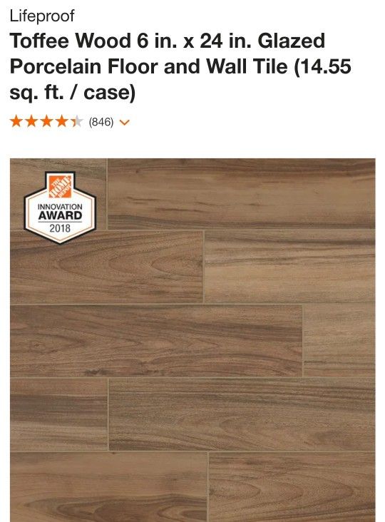 Toffee Wood 6 in. x 24 in. Glazed Porcelain Floor and Wall Tile