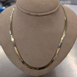Gold Herringbone Necklace.