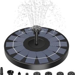Solar Fountain Pump 2.5W Bird Bath Fountain Solar Powered Water Fountain with 8 Nozzle & 4 Fixer, Solar Fountain Pump for Bird Bath, Garden, Pond, Poo