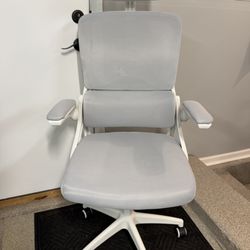 Brand New Grey/White Mesh Tall Back Ergonomic Office Chair w/Flip Up Armrests & Adjustable Lumbar
