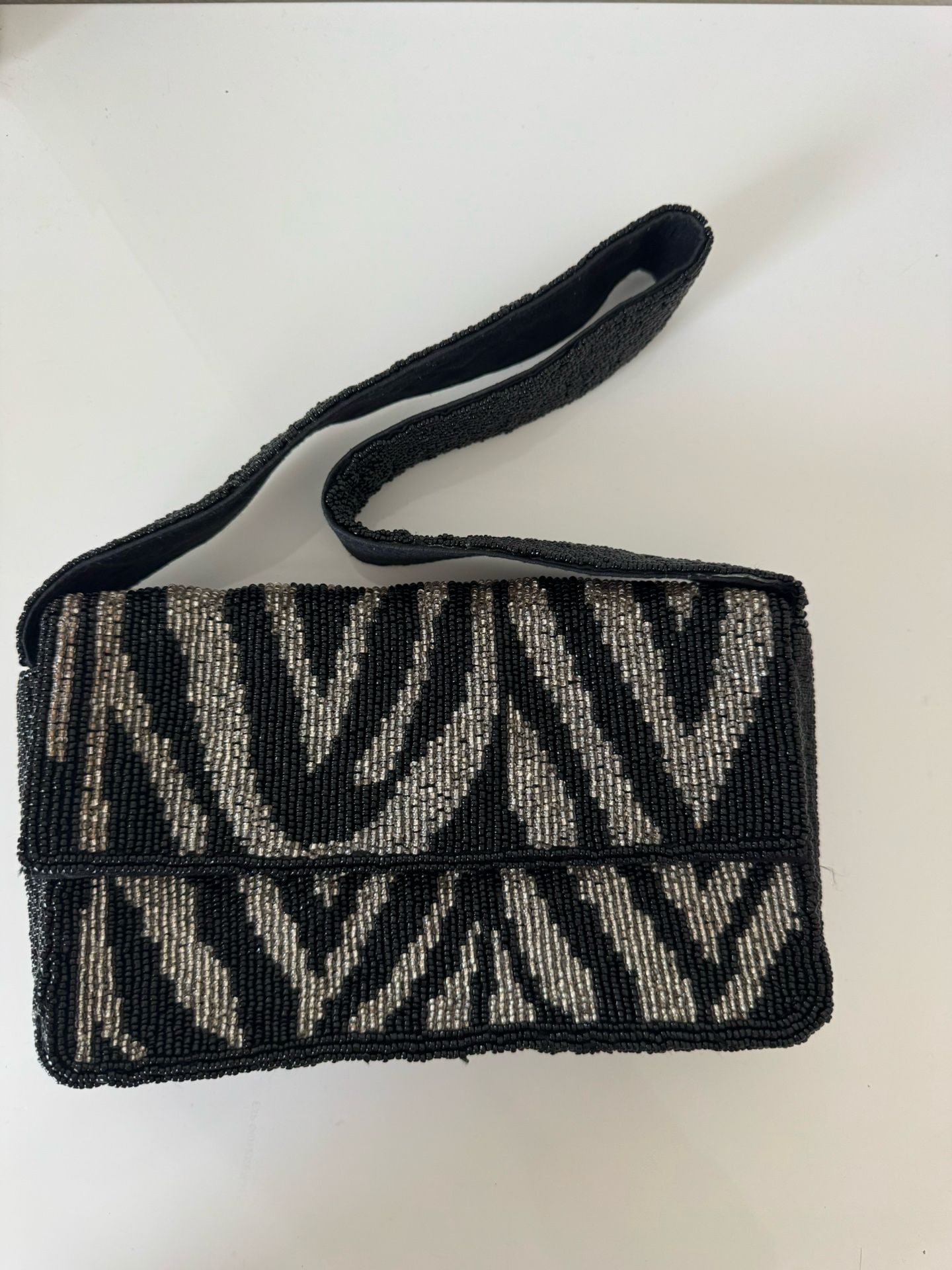 Zebra Beaded Bag