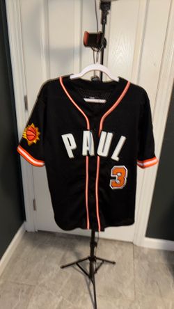 Men's Phoenix Suns Chris Paul Pro Standard Black Capsule Player Baseball Button-Up Shirt