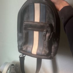 ‘west Pack In Signature Canvas With Varsity Stripe’ Coach Shoulder Bag