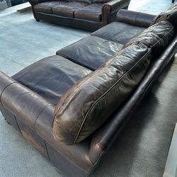 Free Delivery Restoration Hardware Leather Couches 