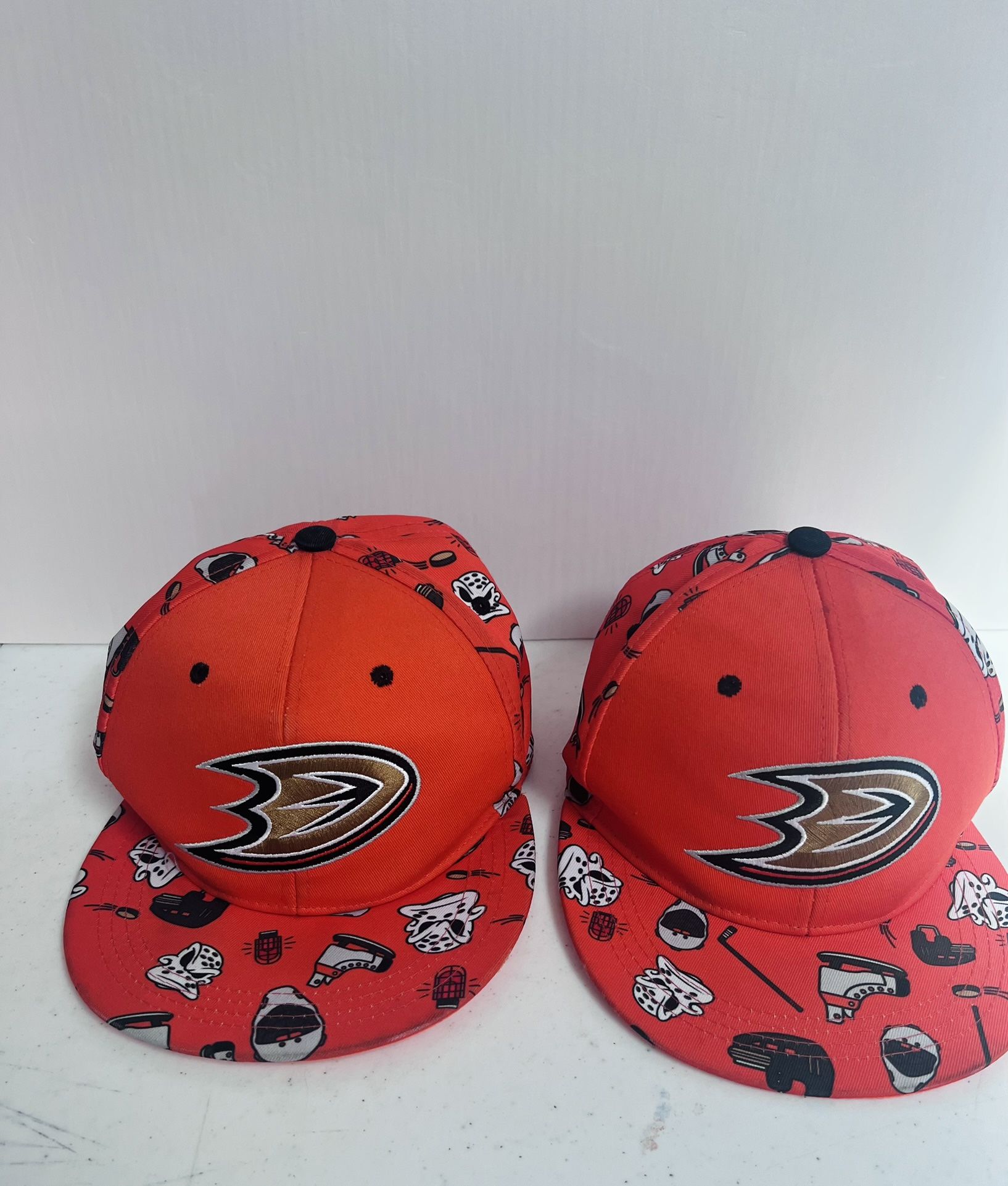 2 Mighty Ducks Orange Hats Caps For Kids Or Adults Price Is For Both