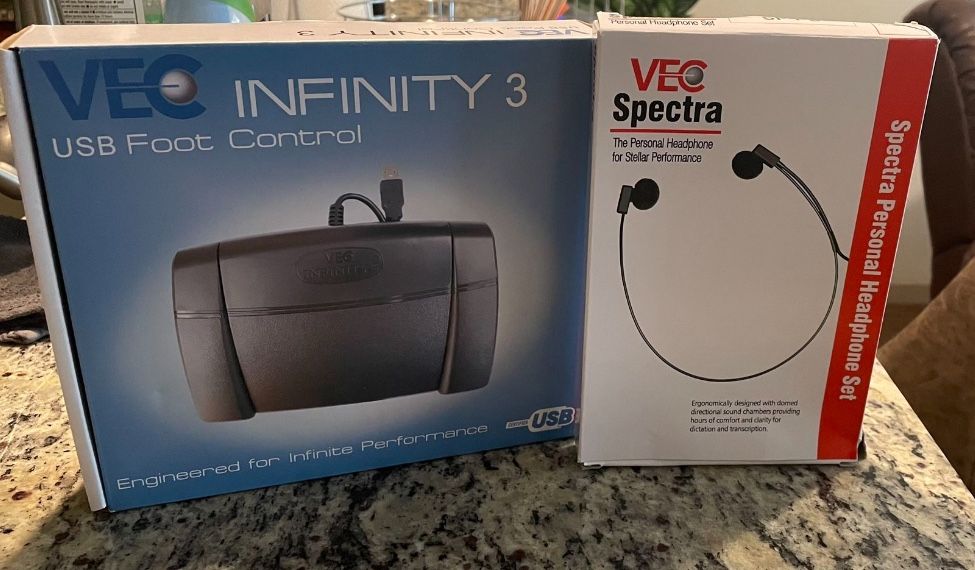 🆕 VEC Infinity USB Foot Pedal + Spectra Headset - $30