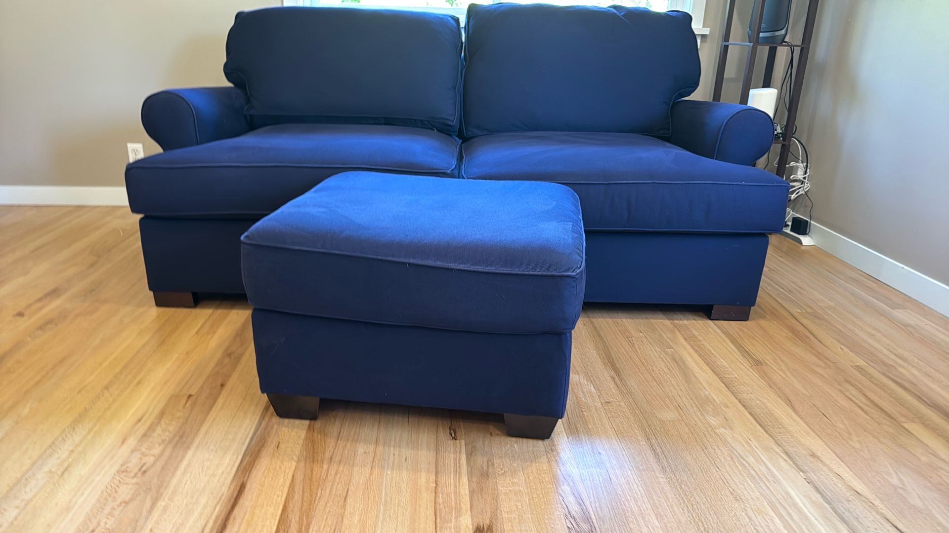Pottery Barn Couch (loveseat) With Ottoman