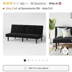 Room Essentials - Black Futon Sofa