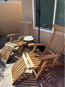 2 Teak Steamer chairs