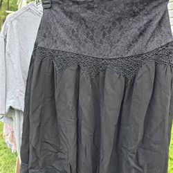 Newport News Plus Size 24 Black Lace Mini Skirt