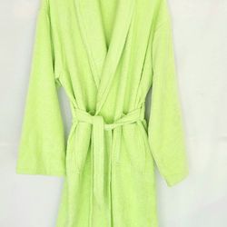 Neon Lemon Lime long sleeve Plush bathrobe Women's one size robe