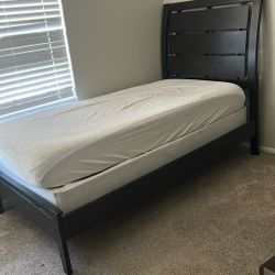 Twin Bed, Box Spring, and Bed Frame