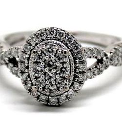 Ladies Diamond/10K White Gold Fashion Ring