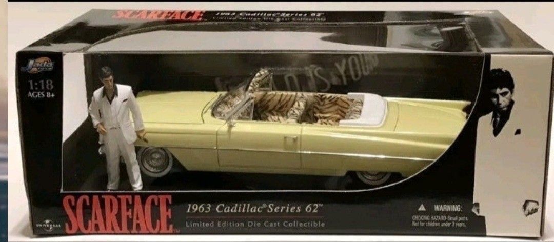 Very Rare Scarface 1:18 Scale 1963 Cadillac Series 62
