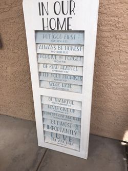 Wooden Shutter Farmhouse Home Sign 