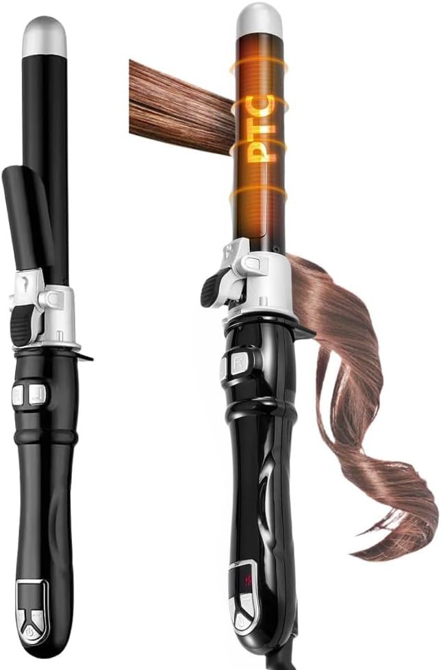 1-Inch Ceramic Automatic Hair Curler, Rotary Curling Iron for All Hair Types, Dual Voltage, Auto Shut-Off