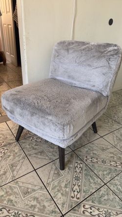 Grey fluffy chair