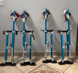 ♻️USED⚠️ 2 SETS ⚠️Drywall Stilts 36-50 Height Adjustable Lightweight with Knee Pads