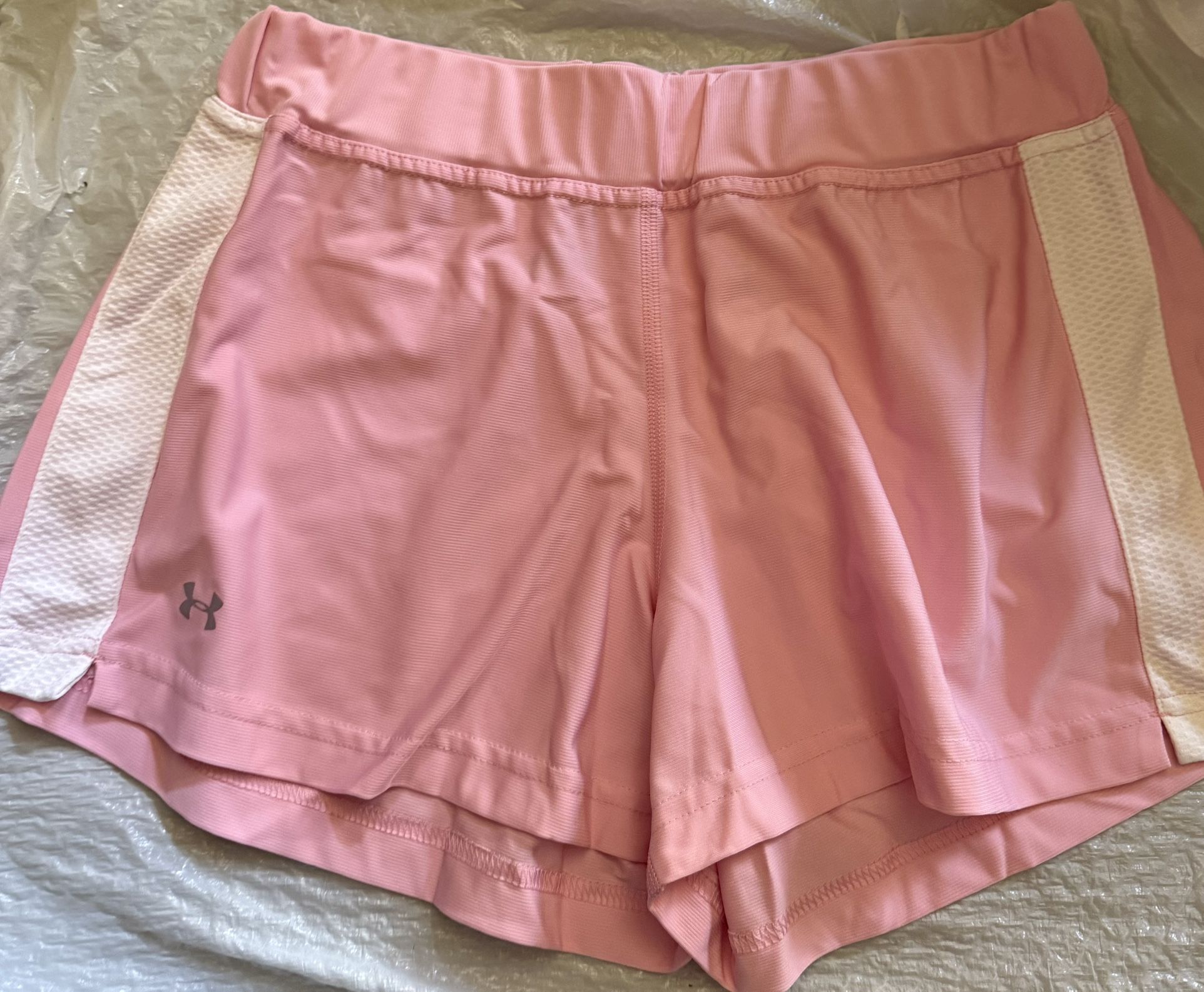 Under armour Light Pink Shorts With White Stripe 
