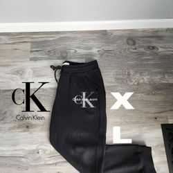 Calvin Klein CK Monogram Logo Fleece Joggers Sweatpants 