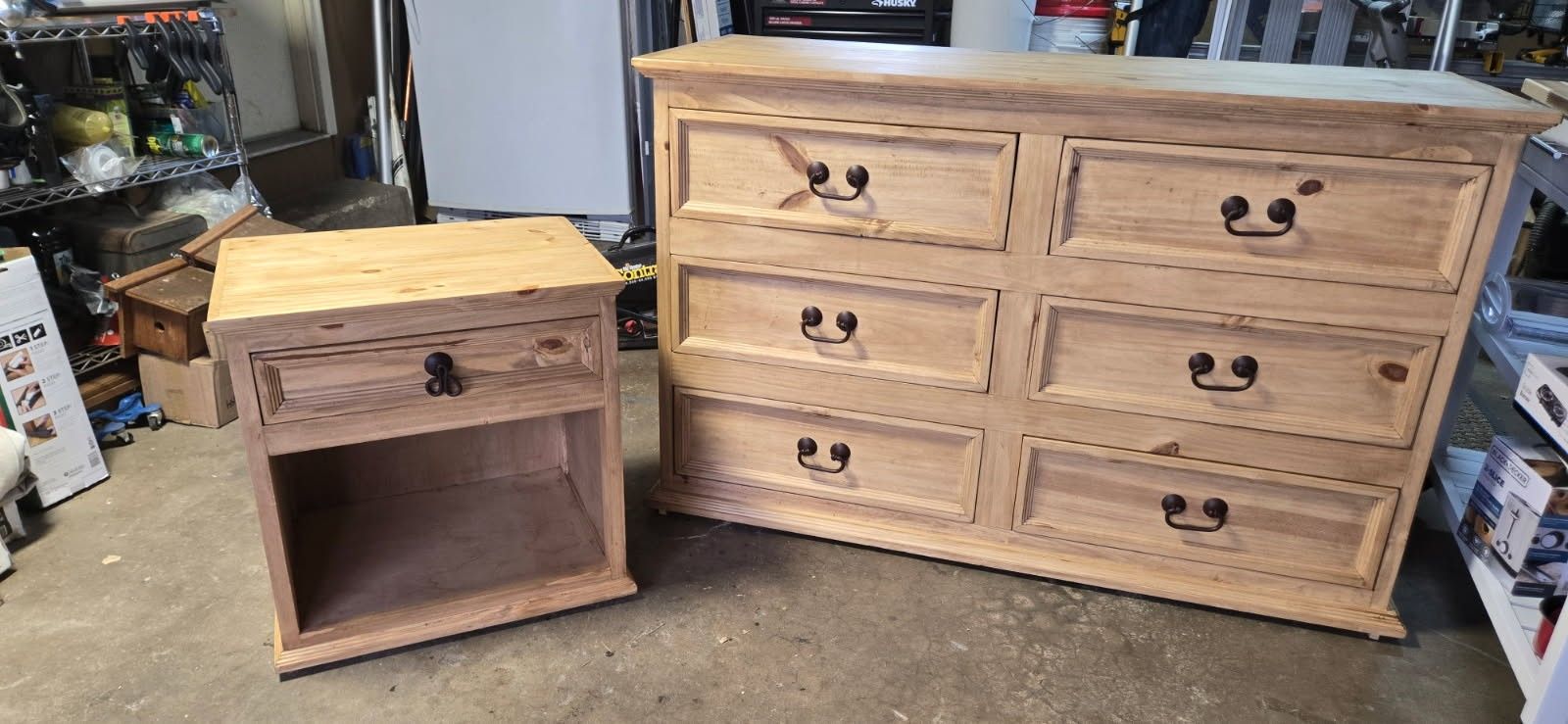  Hacienda Rustic 6 drawer dresser and nightstand 
