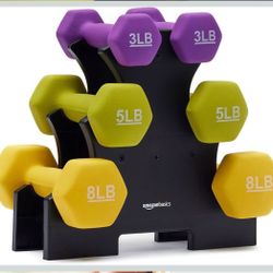 Amazon Basics Neoprene Dumbbell Hand Weights for Exercise and Muscle Toning