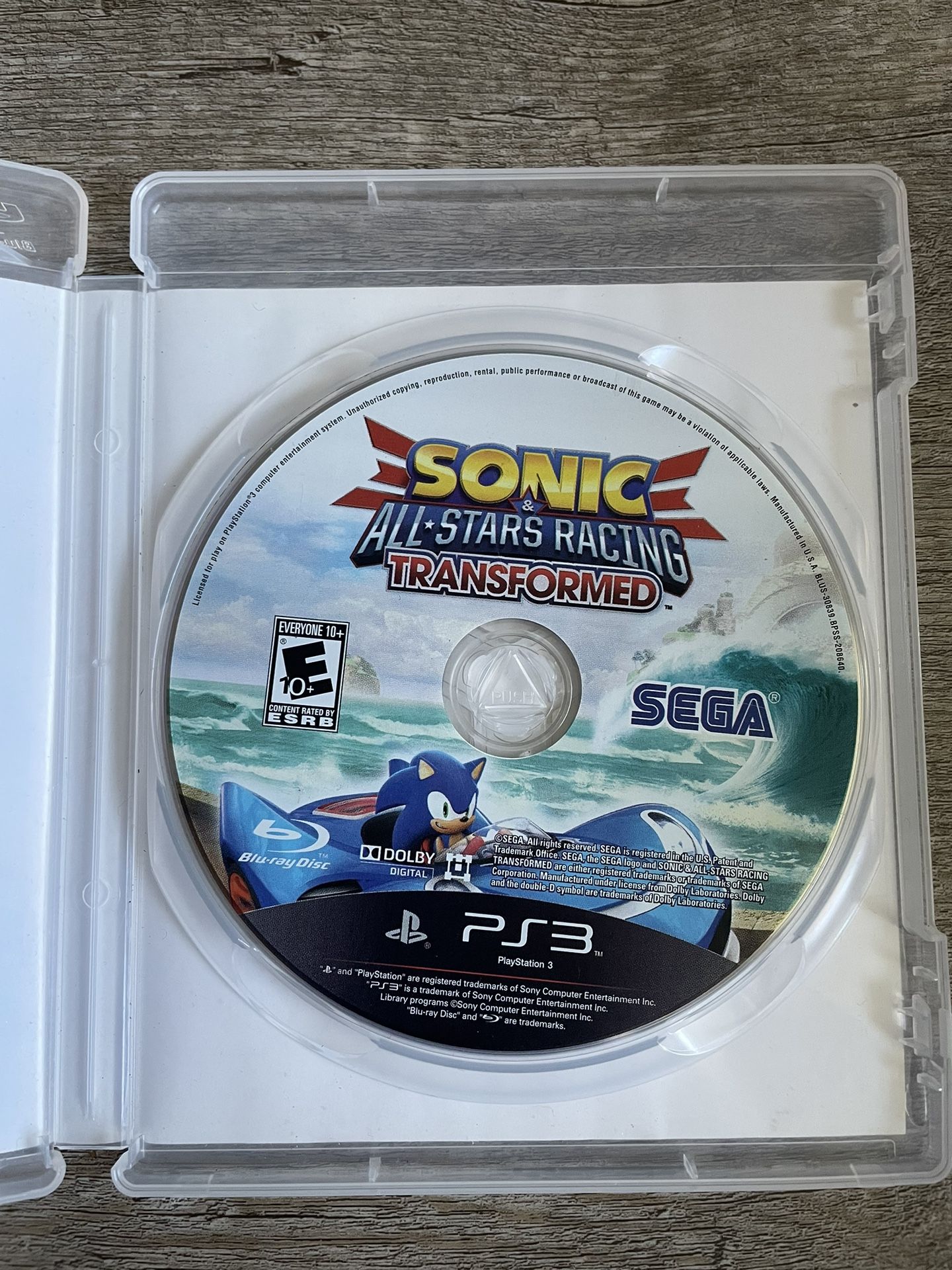 Sonic & All-Stars Racing Transformed / PlayStation 3 PS3