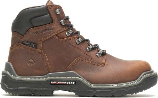 NEW Size 8 Wide or 9.5 Wide WOLVERINE Men Raider DuraShocks 6" Waterproof Work Boots Composite Toe Construction Boot