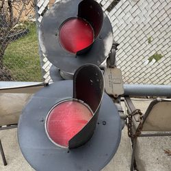 Vintage rail, road Crossing lights