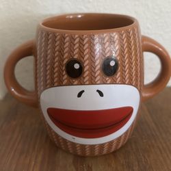 Sock Monkey Mug Coffee Cup Double Handle Double Face