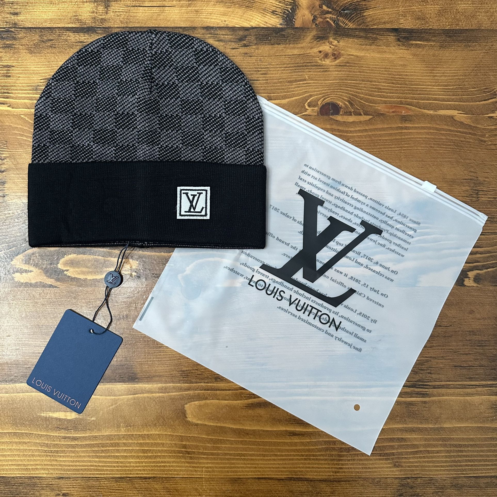 Black & Grey LV Beanie