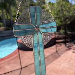 Mother’s Day gift Stained Glass Crucifix cross 